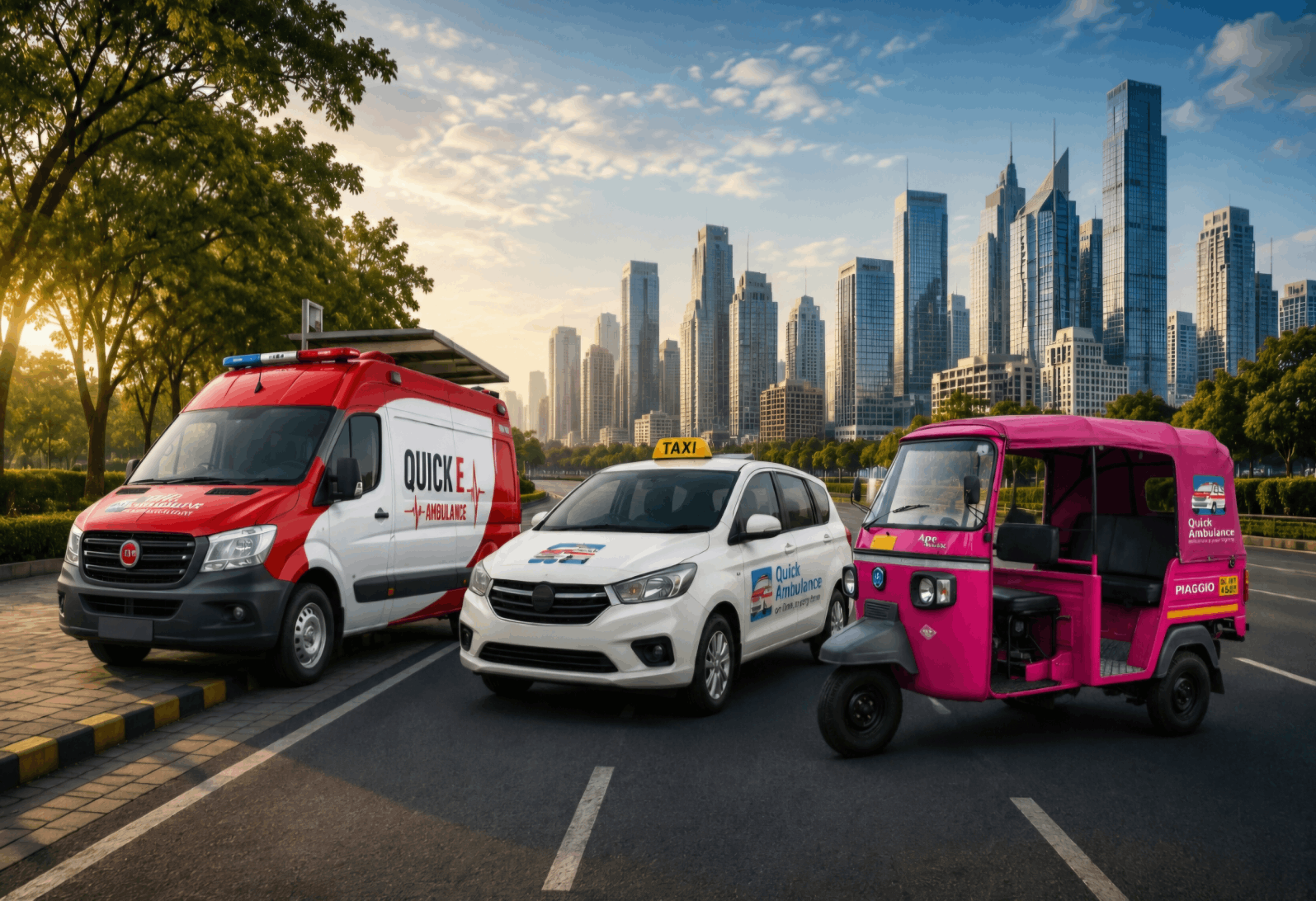Quick E-Ambulance emergency vehicle responding