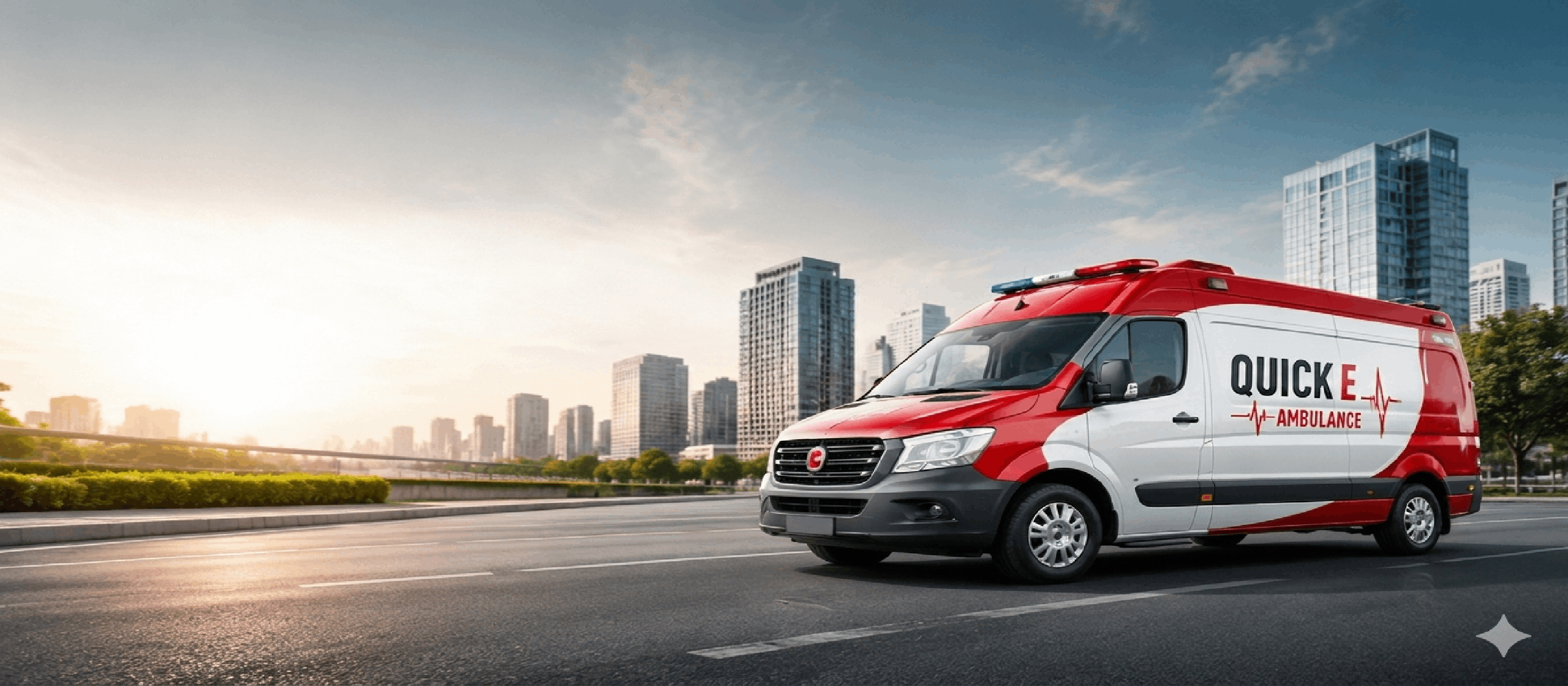 Quick E Ambulance premium emergency transport banner